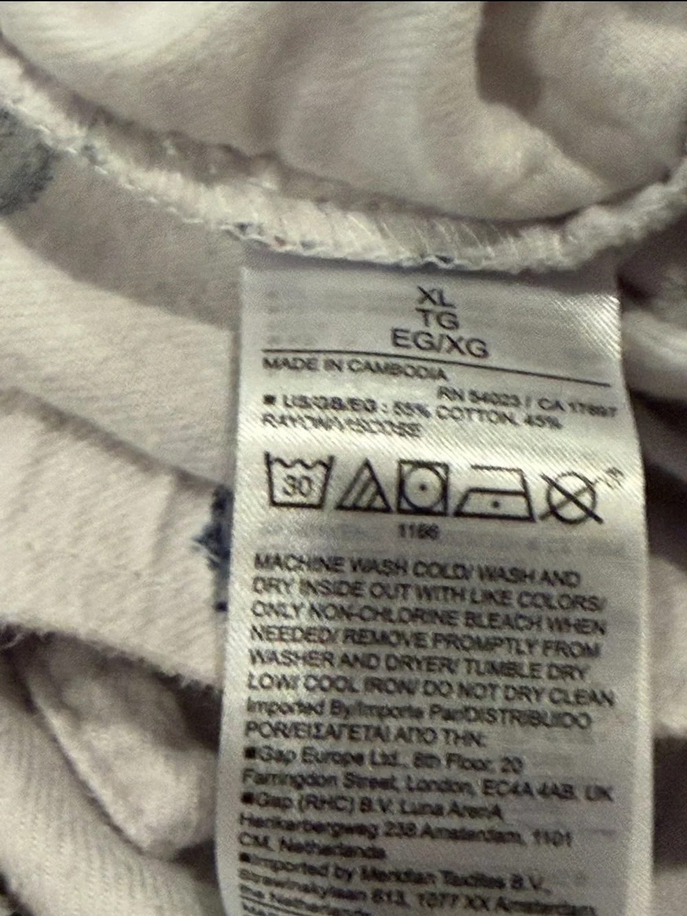 GAP Women’s White Pajama Pants with Blue & Orange Ski Motif Size Extra Large